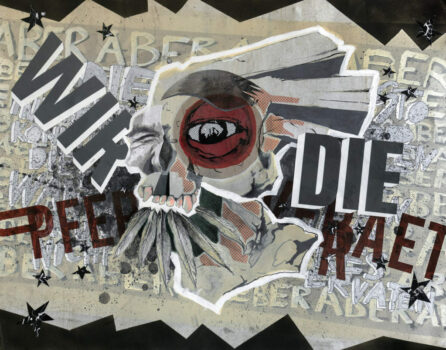 Jan Thau "IndianerHitler" 100 x 78 / Collage-Mischtechnik auf Alu / 2015