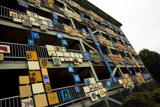 Farbpunkt Meerane Lindenschule 2016 Oststraße Parkhaus